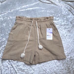 Rope Drawstring Linen Shorts